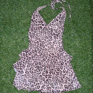 Leopard Print Halter Dress